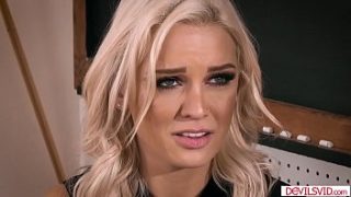 Busty blonde teacher assfucked by her horny department head