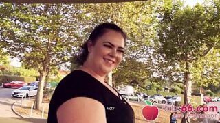 SLUTTY German BBW AnastasiaXXX shamelessly sucks his cock & lets him pound her puss in public! (ENGLISH) Dates66.com